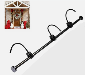 lot 355 image: WesGen Garland Hanger for Front Door Frame, Adjustable 17- 82 Heavy-Duty Garland Holder for Door Frame Christmas & Halloween Decorations, Wreaths, Lights, No-Drill, Damage-Free - Retail $30
