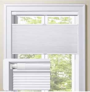 lot 356 image: MiLin Top Down Bottom Up Cordless Cellular Shades No Tools No Drill Blinds for Windows Shades for Indoor Windows Honeycomb Blinds - 100% Blackout White