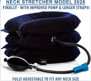 lot 373 image: Pinched Nerve Neck Stretcher Cervical Traction Device for Home Pain Treatment  Inflatable Spinal Decompression Collar Unit Muscle Strain Injury Relief  Herniated Disc Problems Remedy Kit (Brown) - Retail $20