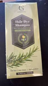 lot 376 image: GURLOOYD Hair Dye Shampoo Tea Tree & Rosemary - Dark Brown - Retail $22