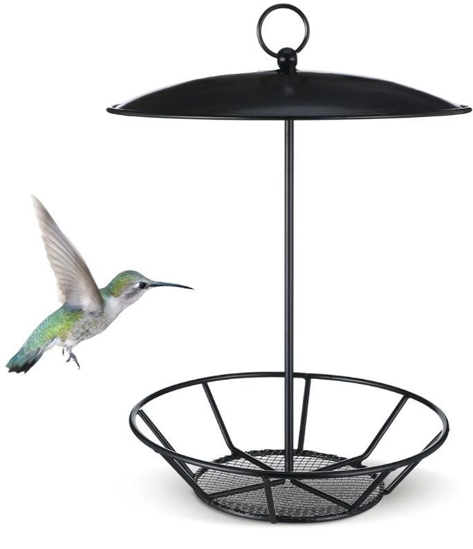 lot 16716 image: Cylinder Bird Feeder Outdoor Seed Cake Feeder Metal Suet Cake Holder Backyard Wild Bird Feeding Bird Feeders for Outdoors Garden( - Retail $34