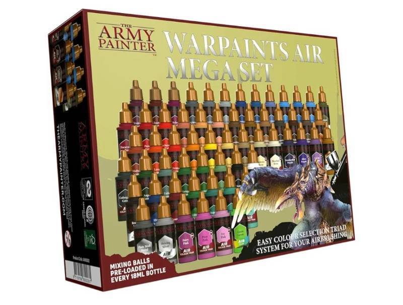 lot 16717 image: Water Paints Air Mega Set, Army Painter, Acrylic Non-Toxic Water Based Paints, Only 48 of 60 Count. - Retail $180