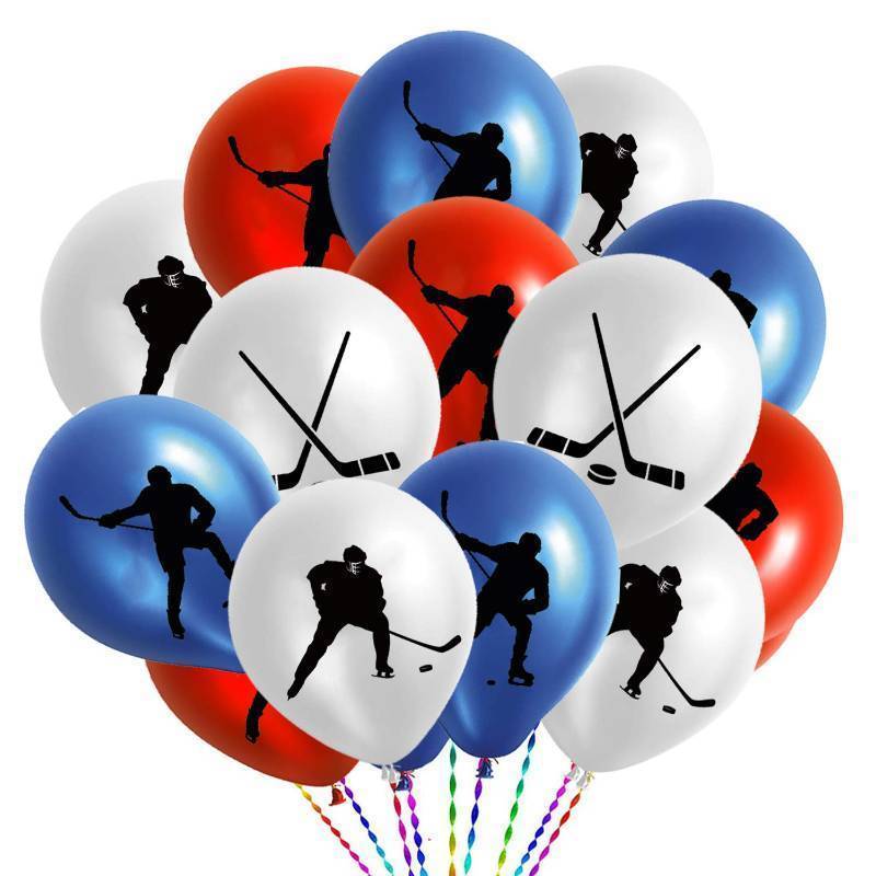 lot 36161 image: 50PCS Hockey Party Decorations Latex Balloons - HockeySport Game Birthday Party Supplies Favors - Retail $15