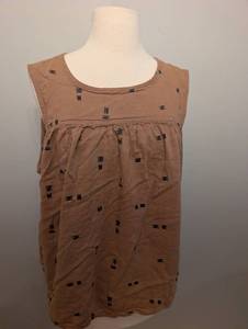 lot 3062 image: Sonoma Brown Sleeveless Top with Abstract Print Size XL