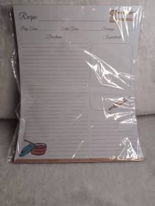 lot 3021 image: Recipe Card Notepad with Kitchen Illustrations