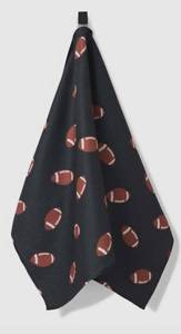 lot 3019 image: Football Pattern Black Towel&nbsp