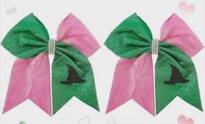 lot 3028 image: Wicked Theme - Girls Cheerleader Hair Bows - 2 ct