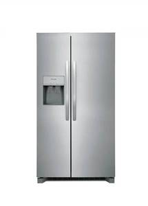 lot 1002 image: Frigidaire Side-by-Side Refrigerator with Ice and Water Dispenser - Retail $1,400