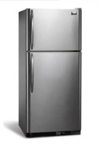 lot 1004 image: Stainless Steel Top-Freezer Refrigerator - Retail $500