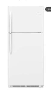 lot 1013 image: Frigidaire White Top Freezer Refrigerator - Retail $1,300