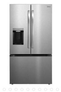 lot 1016 image: Midea French Door Refrigerator with Water Dispenser - Retail $1,800
