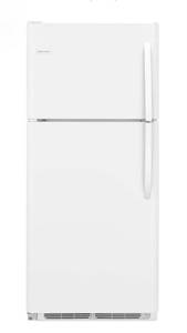 lot 1018 image: Frigidaire White Top Freezer Refrigerator - Retail $500