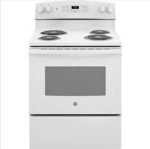 lot 1022 image: White Electric Range with Four Coil Burners - Retail $650