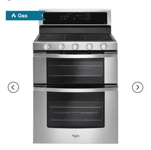 lot 1025 image: Whirlpool 5-Burner Gas Range with Double Oven - Retail $1,600