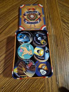 lot 2 image: Baseball All Star Commemorative Pogs Set in Tin Container