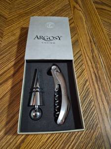 lot 7 image: Argosy Casino Wine Opener and Stopper Set