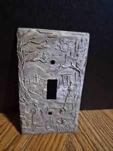 lot 28 image: Metal Gothic Cemetery Scene Light Switch Cover Plate