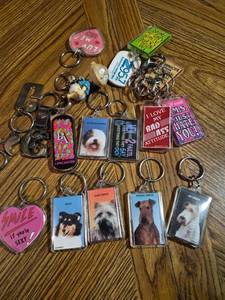 lot 44 image: Collectible Keychain Lot with Dog Breeds and Novelty Designs