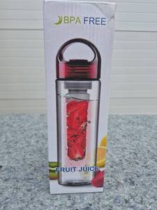 lot 111 image: BPA Free Fruit Infuser Water Bottle with Red Cap
