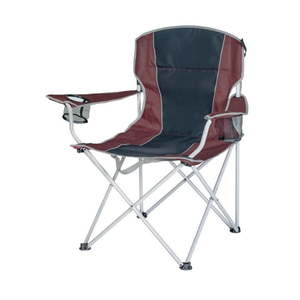 lot 140 image: Ozark Trail Oversized Quad Chair with Cup Holders - Red Balm - Really Good Pre-owned Condition