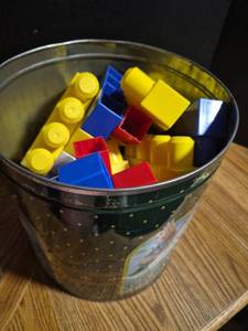 lot 164 image: Decorative Glass Bowl with LEGO Building Blocks