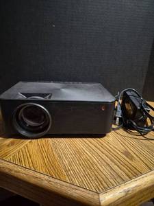 lot 184 image: Black LED Projector with Cables - Powers On