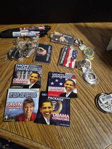 lot 188 image: Political Novelty Gift Collection with Keychains and Gag Items