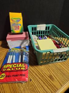 lot 206 image: Mixed School and Office Supplies Lot with Crayola Crayons
