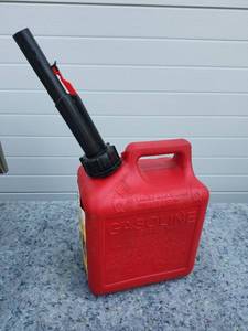 lot 257 image: Midwest Can 1 Gallon Gasoline Fuel Container with Spout