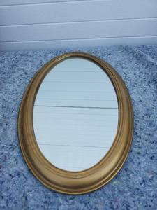 lot 281 image: Gold Framed Oval Wall Mirror