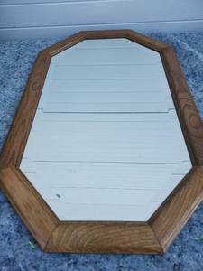 lot 282 image: Octagonal Wood Frame Wall Mirror
