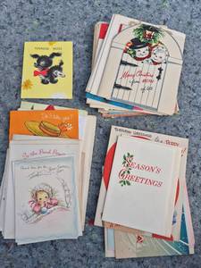 lot 290 image: Mid-Century Greeting Card Collection Christmas Birthday Thank You