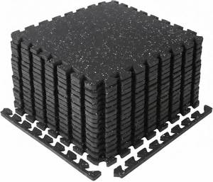 lot 342065 image: Retails for $300 0.6 Thick Exercise Equipment Mats,36 Pcs 100 Sq Ft Interlocking Rubber & EVA Foam Gym Tiles, Soundproof Shock Absorbent Puzzle Flooring, Waterproof Heavy Duty for Home & Garage Gym