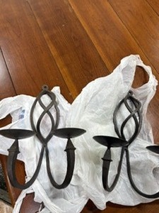 lot 19036 image: WALL MOUNT CANDLE HOLDERS- 2