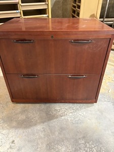 lot 19016 image: WOOD 2  drawer filing cabinet