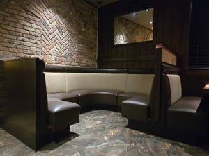lot 21578 image: Commercial Curved Booth Seating Set - Includes Regular Seat Attached