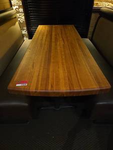 lot 21658 image: Restaurant Wood Table with Metal Base