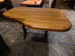 lot 21660 image: Commercial Wood Butcher Block Restaurant Table