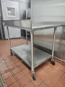Commercial Stainless Steel Kitchen Prep Table with Wheels