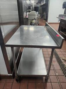 Commercial Stainless Steel Kitchen Prep Table with Wheels