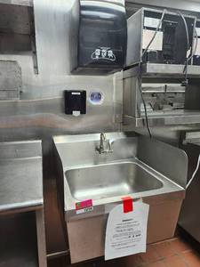 lot 15734 image: Commercial Kitchen Hand Wash Sink with Dispenser System
