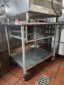 lot 15746 image: Commercial Stainless Steel Kitchen Cart with Wheels