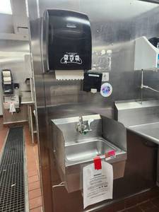 lot 15762 image: Commercial Hand Washing Station with Paper Towel Dispenser and Soap Dispenser