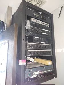 lot 15768 image: Professional Audio Video Equipment Rack with Kramer Switchers and Lowell Mixers