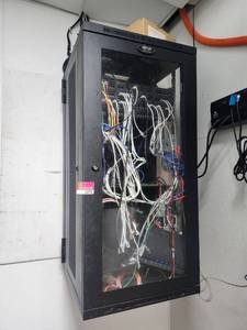 lot 15772 image: Server Rack Cabinet with Networking Equipment and Cables