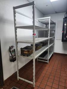 lot 15774 image: Commercial Food Service Storage Shelving Unit 84 Inches Tall