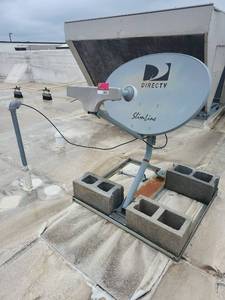 lot 15802 image: DirecTV SlimLine Satellite Dish with LNB and Mounting Hardware