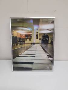 lot 2148 image: Piano Keys Floor Photography Signed Print in Silver Frame