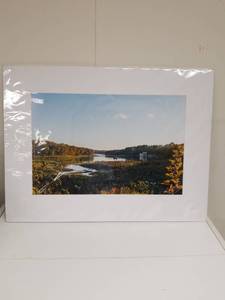 lot 2151 image: Autumn Lake Landscape Photograph Print with White Matting