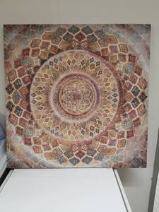 lot 2155 image: Geometric Mandala Canvas Wall Art